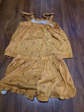 Carter's Mustard Yellow Elastic Waist Shorts with With Pineapples